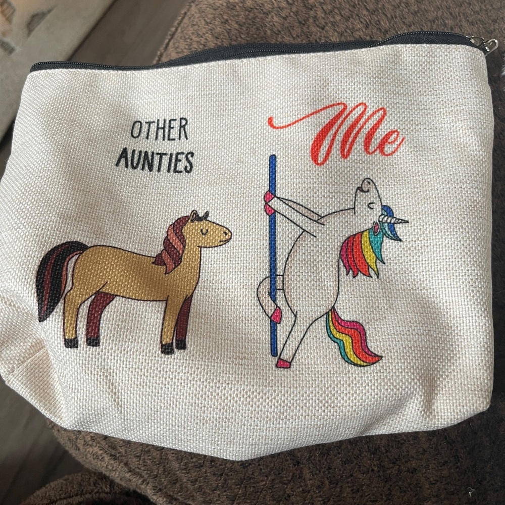 Brand new, really big canvas make up bag